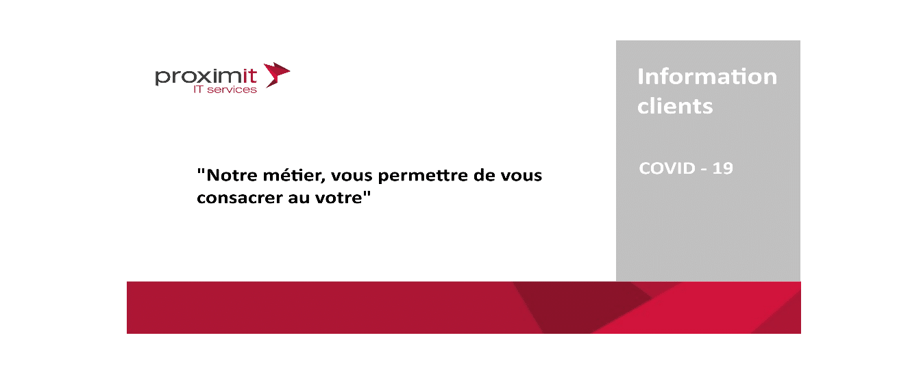 Message de la direction générale Proximit du 16 mars 2020 | COVID - 19